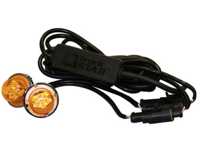 Image showing  1.5 in. Amber Bolt Mounted Hideaway LED Strobe Pair with In-Line Flashers and 25 ft. Cable
