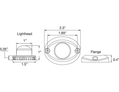Image showing  1.5 in. Amber Bolt Mounted Hideaway LED Strobe Pair with In-Line Flashers and 25 ft. Cable