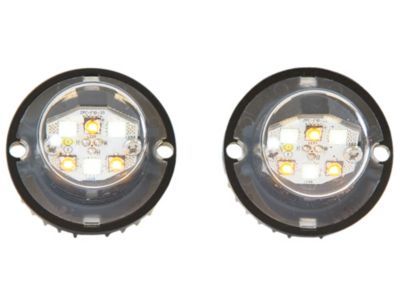 Buyers Products 1.5 in. Amber/Clear Bolt Mounted Hideaway LED Strobe Pair with In-Line Flashers and 25 ft. Cable