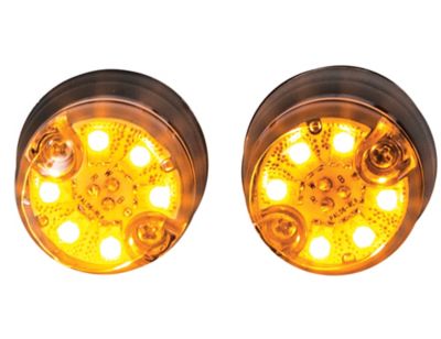 Buyers Products 1 in. Amber Surface Mount Hideaway LED Push-On Strobe Pair with 25 ft. Cable