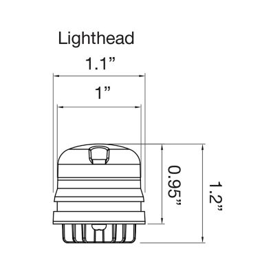 Image showing  1 in. Amber Surface Mount Hideaway LED Push-On Strobe Pair with 25 ft. Cable