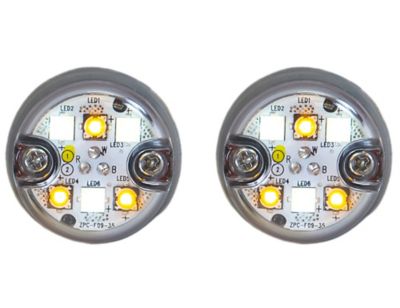 Buyers Products 1 in. Amber/Clear Surface Mount Hideaway LED Push-On Strobe Pair with 25 ft. Cable