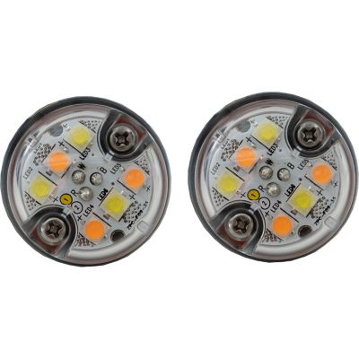 Image showing  1 in. Amber/Clear Surface Mount Hideaway LED Push-On Strobe Pair with 25 ft. Cable