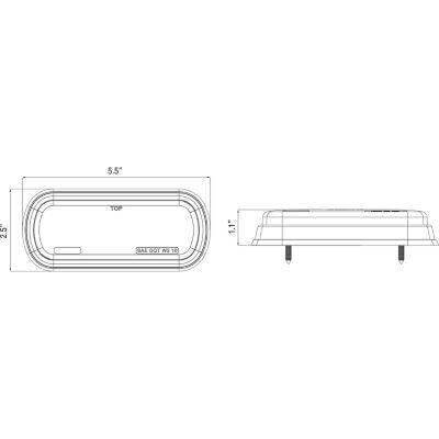 Image showing  5.5 in. Amber Rectangular Strobe Light