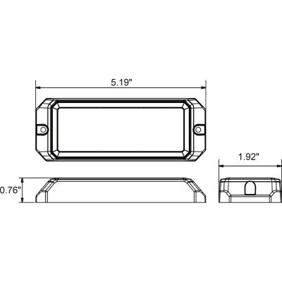 Image showing  1-Lumen Amber Rectangular LED Strobe Light, 5.19 in.