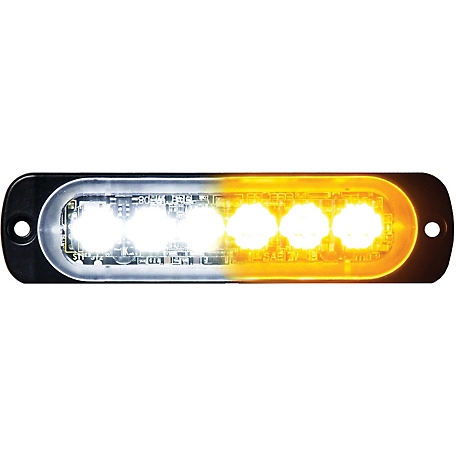 Buyers Products 4.4 in. Amber/Clear Thin Mount Horizontal LED Strobe Light