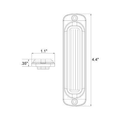 Image showing  4.375 in. Clear Thin Mount Vertical Strobe Light
