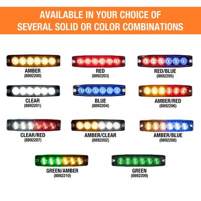 Image showing  5.14 in. Amber/Clear Surface Mount Ultra-Thin LED Strobe Light