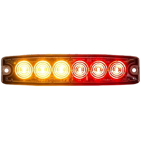 Buyers Products 5.14 in. Amber/Red Surface Mount Ultra-Thin LED Strobe Light