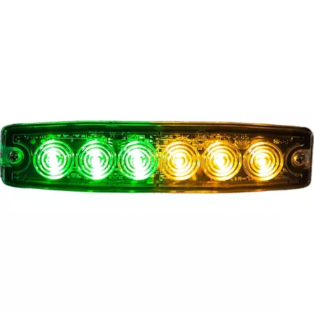 Buyers Products 5.14 in Ultra Thin Amber/Green Surface Mount LED Strobe Light Strobe Lights