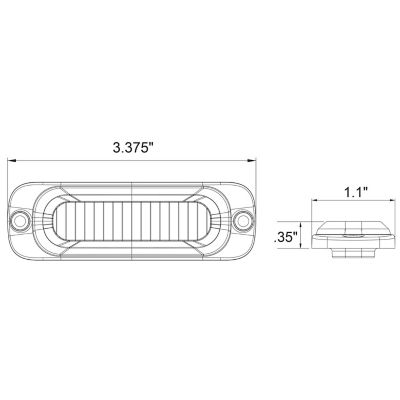 Image showing  3.375 in. Clear Thin Mount Horizontal Strobe Light