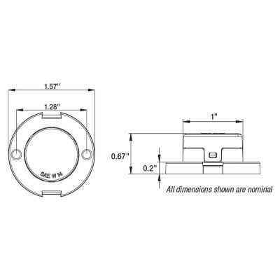 Image showing  1 in. Amber Round Surface/Recess Mount Strobe Lights