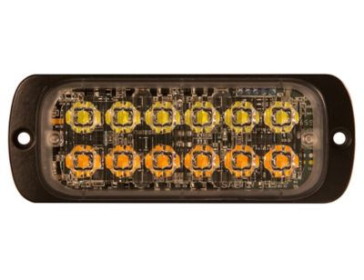 Image showing  4.5 in. Amber/Clear Rectangular Thin Mount Strobe Light