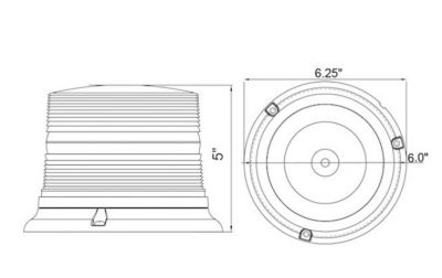 Image showing  6-LED Amber Beacon Light, 6.75 in. x 5 in.