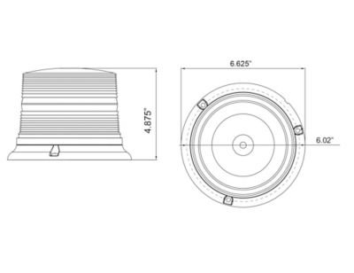 Image showing  Class 1 Amber LED Strobe Beacon with Stud Mount and Blunt Cut Leads, 6.5 in.