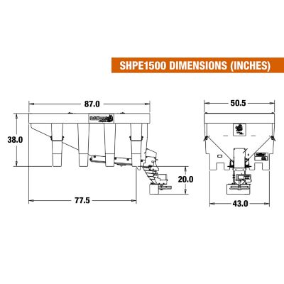 Image showing 6 th Buyers Products SaltDogg 1.5 cu. yd. Capacity 30 ft. Electric Poly Hopper Spreader with Auger