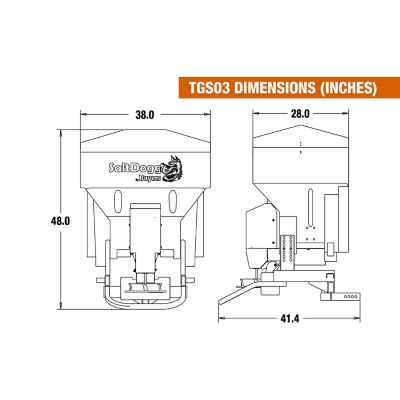 Image showing 5 th Buyers Products SaltDogg 8 cu. ft. Capacity 30 ft. Electric Poly Tailgate Spreader for 2 in. Receivers