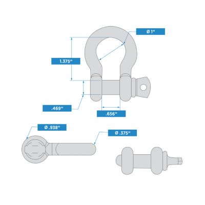 Image showing  Hardware Essentials 3/8 in. Stainless Steel Anchor Shackle