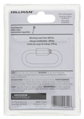 Image showing  Hardware Essentials 3/16 in. Zinc-Plated Quick Links, 6-Pack