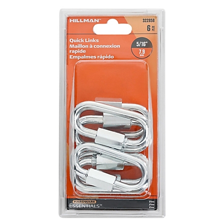 Hillman Hardware Essentials 5/16 in. Quick Links, Zinc Plated, 6-Pack at  Tractor Supply Co.