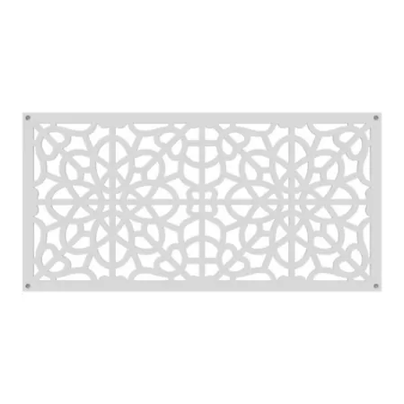 Barrette Outdoor Living Decorative Screen Panel 2 ft x 4 ft White Openwork Garden Fencing