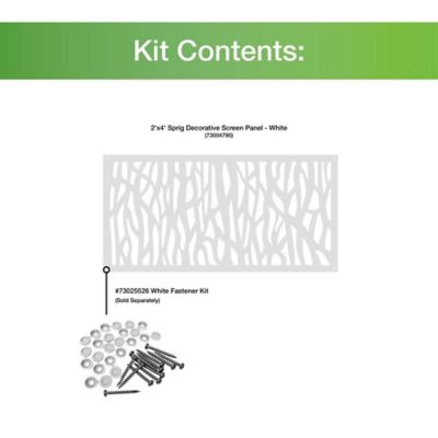 Image showing  2 ft. x 4 ft. Decorative Screen Panel, Sprig White