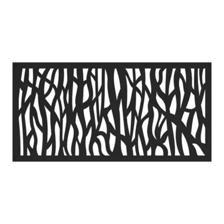 Barrette Outdoor Living Decorative Screen Panel 2 ft x 4 ft Sprig Black Garden Fencing