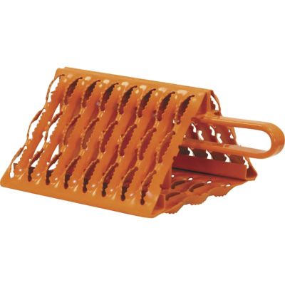 Buyers Products Orange Powder-Coated Serrated Galvanized Steel Wheel Chock with Handle, 9 in. x 10 in. x 6 in.
