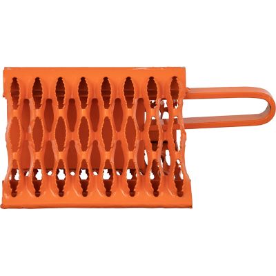Image showing  Orange Powder-Coated Serrated Galvanized Steel Wheel Chock with Handle, 9 in. x 10 in. x 6 in.