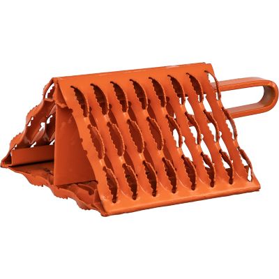 Image showing  Orange Powder-Coated Serrated Galvanized Steel Wheel Chock with Handle, 9 in. x 10 in. x 6 in.