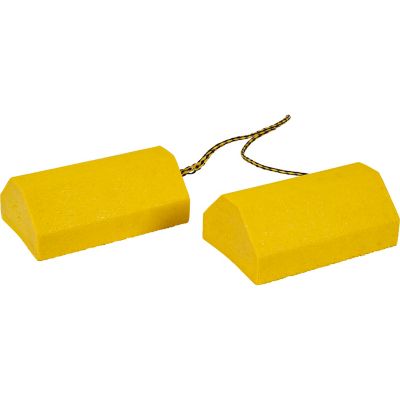 Image showing 6 th Buyers Products 9.5 in. x 6 in. x 4 in. Composite Wheel Chock Set with 32.75 in. Rope