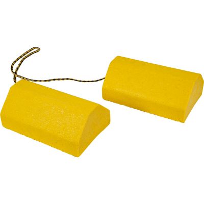 Image showing 7 th Buyers Products 9.5 in. x 6 in. x 4 in. Composite Wheel Chock Set with 32.75 in. Rope