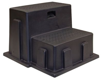 Buyers Products 16 in. 350 lb. Capacity Polymer Utility Step Stool, 24 in. x 21 in. x 16 in., Black