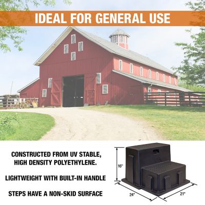 Image showing  16 in. 350 lb. Capacity Polymer Utility Step Stool, 24 in. x 21 in. x 16 in., Black