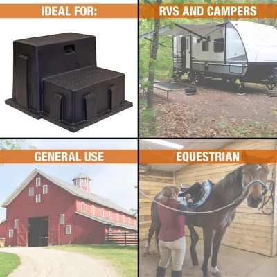 Image showing  16 in. 350 lb. Capacity Polymer Utility Step Stool, 24 in. x 21 in. x 16 in., Black