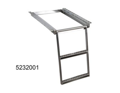 Buyers Products 14 in. x 25 in. 2-Rung Stainless-Steel Retractable Truck Step with Nonslip Treads