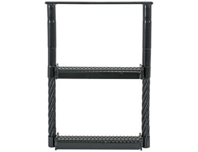 Buyers Products 24 in. x 17.5 in. x 1.38 in. Deep Powder-Coat 2-Rung Cable Type Truck Steps, Black