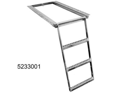 Buyers Products 14 in. x 33 in. 2-Rung Stainless-Steel Retractable Truck Step with Nonslip Treads