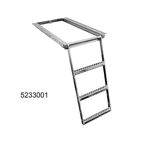 Buyers Products 14 in. x 33 in. 2-Rung Stainless-Steel Retractable Truck Step with Nonslip Treads