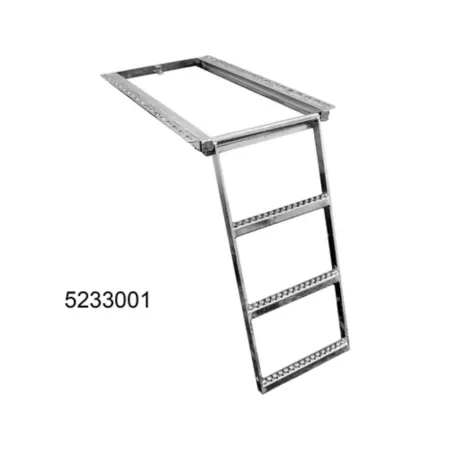 Buyers Products 14" x 33" 2-Rung Stainless Steel Retractable Truck Step with Non-Slip Treads Truck Steps