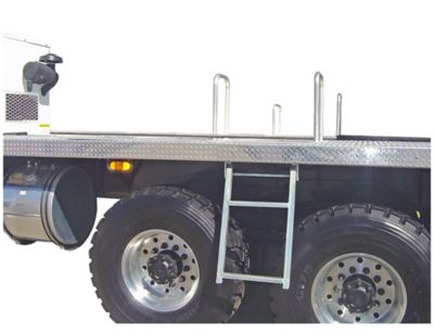 Image showing  17.38 in. x 30.25 in. 2-Rung Retractable Black Truck Steps with Nonslip Tread