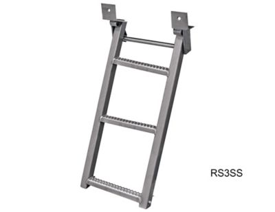 Buyers Products 17.38 in. x 35 in. Stainless 3-Rung Retractable Truck Step with Nonslip Tread