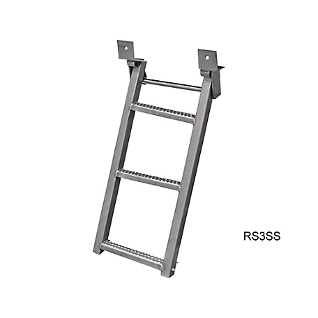 Buyers Products 17.38 in. x 35 in. Stainless 3-Rung Retractable Truck Step with Nonslip Tread