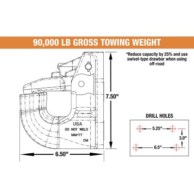 Image showing  45 Ton 4-Hole Air Compensated Pintle Hook Kit