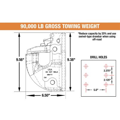 Image showing  45 Ton 6-Hole Air Compensated Pintle Hook Kit