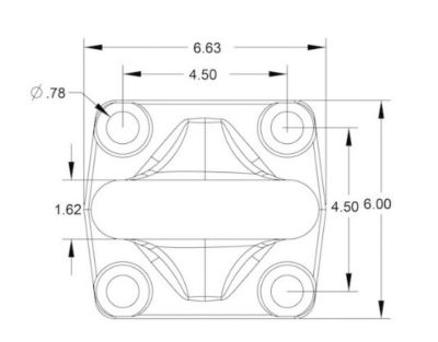 Image showing  3 in. ID Heavy-Duty Forged 4-Bolt Mount Drawbar, 42,000 lb.