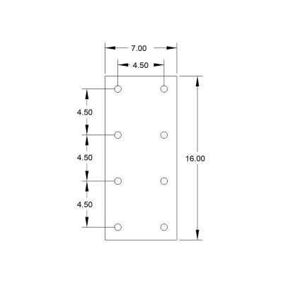 Image showing  3/4 in. Trailer Nose Plate for Mounting Drawbar, Accepts Standard 4-1/2 in. Square Bolts