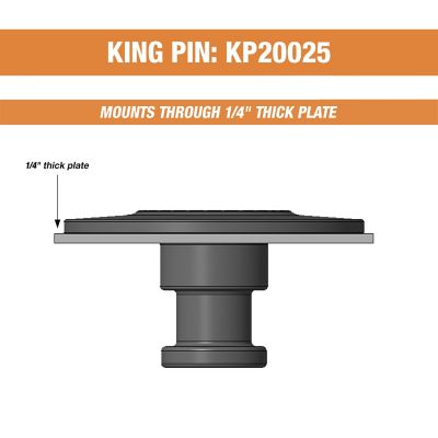 Image showing  Forged SAE Trailer King Pins, 2 in., 1/4 in. Bolster Plate, Weld On