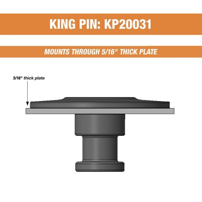 Image showing  Weld-On Forged SAE Trailer King Pins with 5/16 in. Bolster Plate, 2 in.