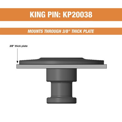 Image showing  Weld-On Forged SAE Trailer King Pins with 3/8 in. Bolster Plate, 2 in.